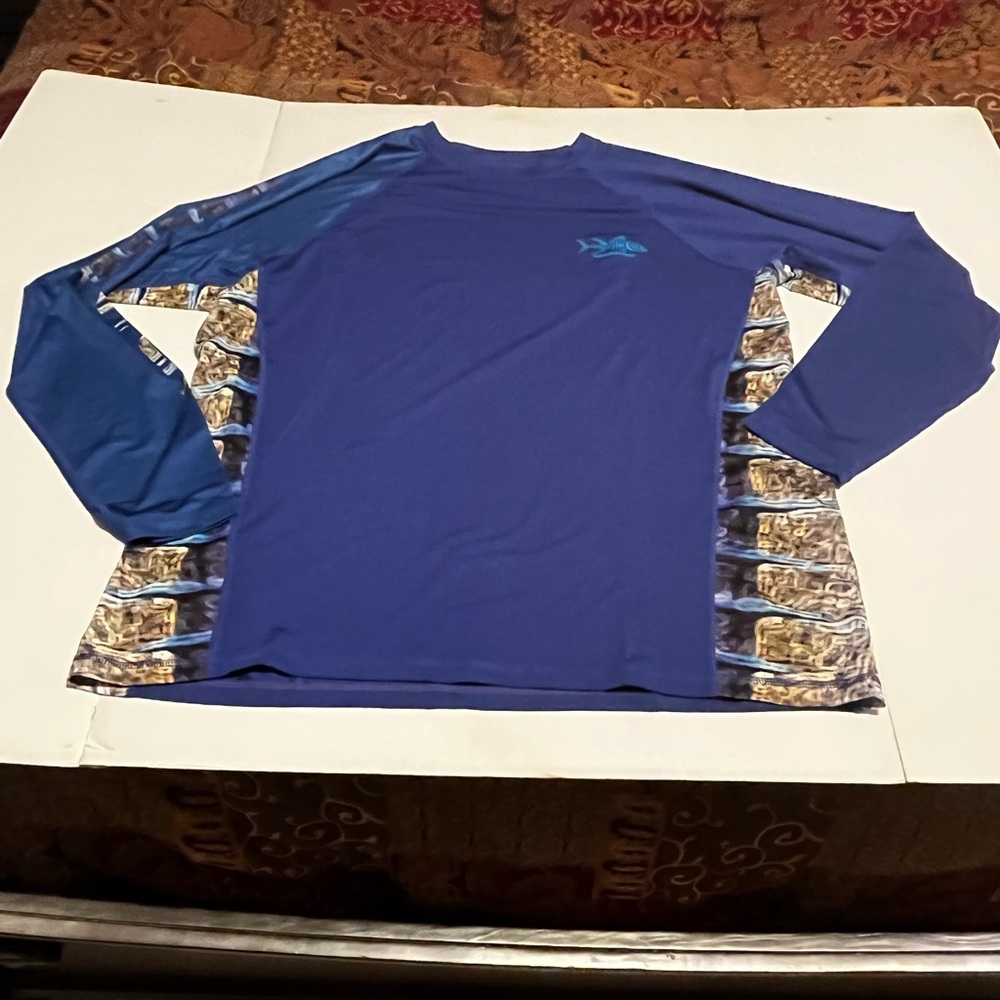 Tormenter Fishing Premium Gear Mens Size XXL Blue‎ Fishing Shirt SPF 50 Outdoor
